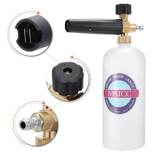 MATCC Snow Foam Cannon Adjustable Pressure Washer Foam Wash Gun 1L Bottle Car Wash Gun Snow Foam Lance with 1/4 MATCC Snow Foam Cannon Adjustable Pressure Washer Foam Wash Gun 1L Bottle Car Wash Gun Snow Foam Lance with 1/4